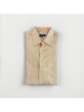 ZANELLA MENS CASUAL BUTTON SHIRT ORANGE SIZE LARGE MADE IN ITALY VGC
